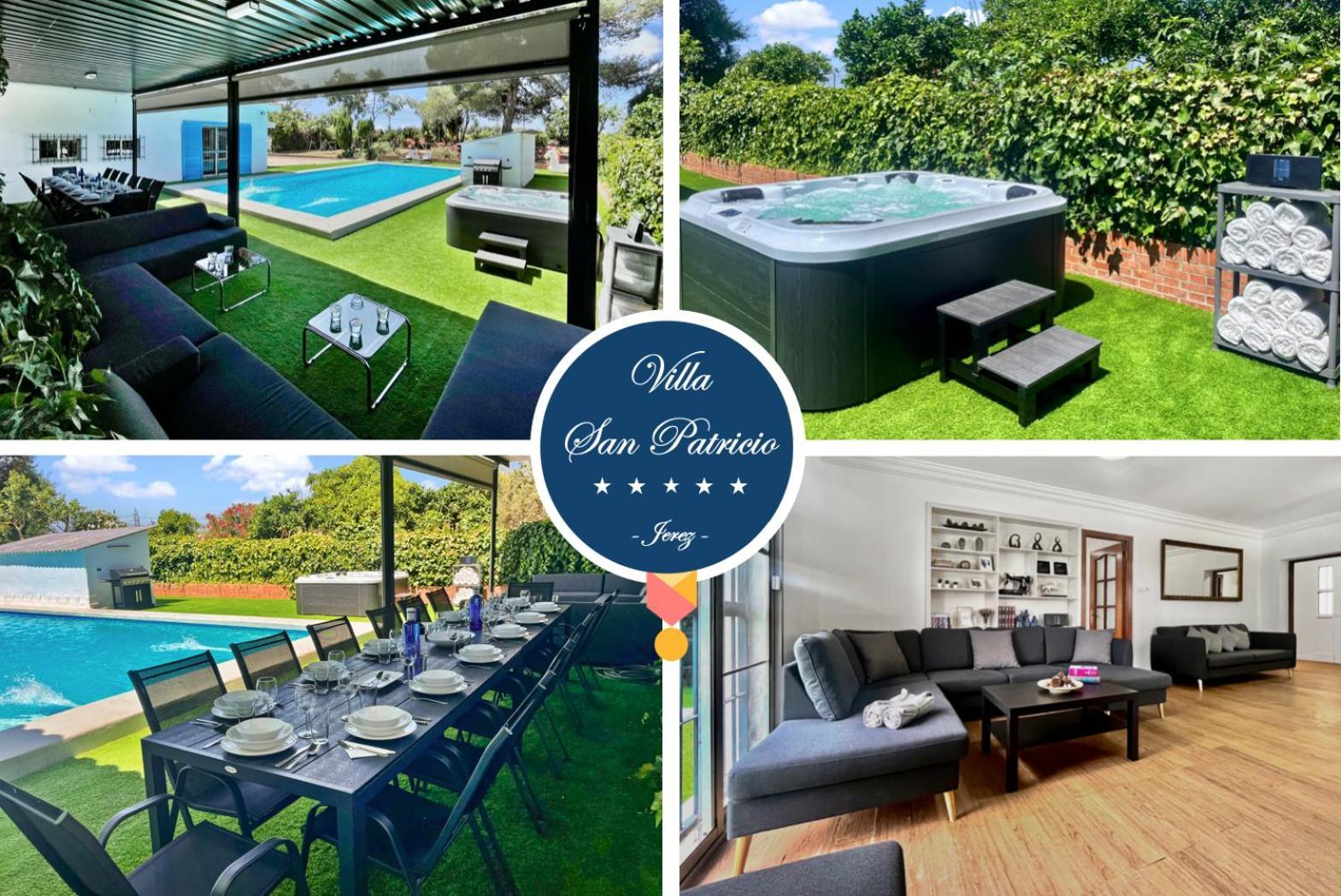 Villa San Patricio I Piscina Privada I Jacuzzi Spa I Bbq I Ps5 I Aire Acon I 3000M2 I 5Min-Centro Jerez de la Frontera Exterior foto